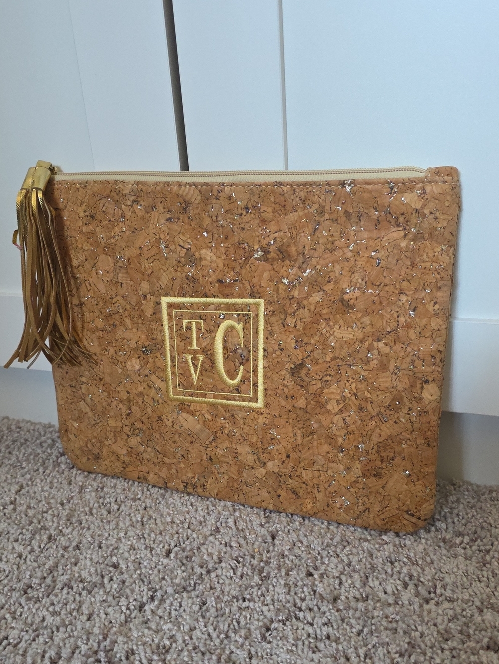 Mud Pie Large Cork Clutch